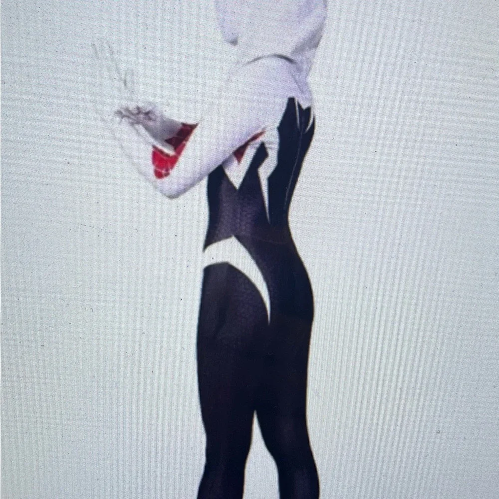Spider Gwen Costume Girls Size 12 Cosplay Suit Pink Black White Full Set